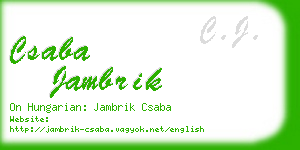 csaba jambrik business card